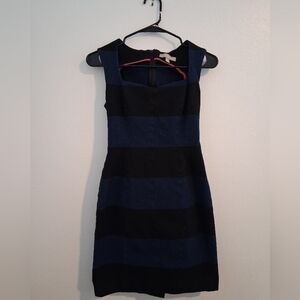 Banana Republic Sleeveless, form fitting, color block striped sheath dress